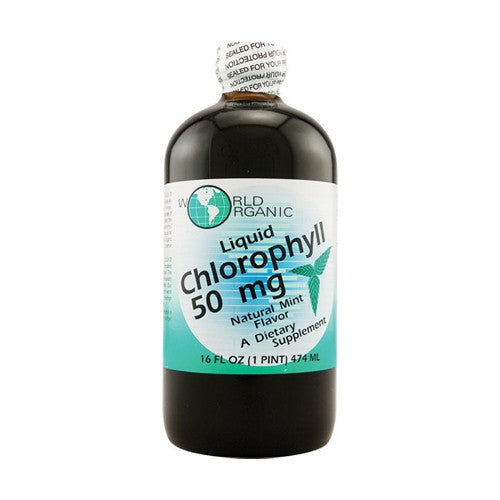 World Organic Liquid Chlorophyll, Natural Mint Flavor - 16 Oz
